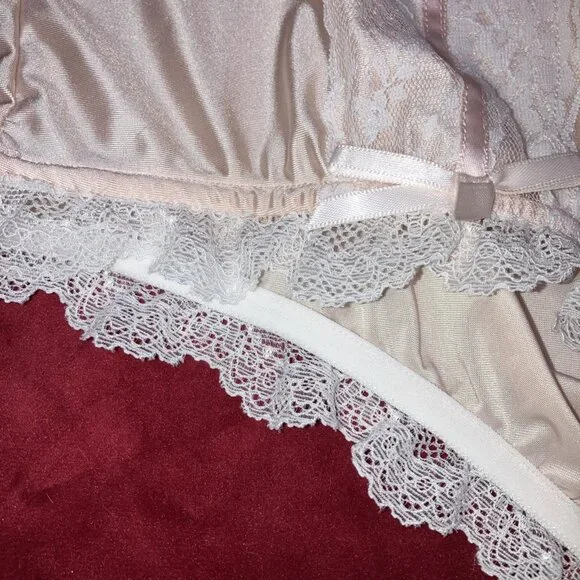 NIP 2X 3X Ritzy Knickers Can Can Granny Panty Silky Nylon Satin Lace Brief Sissy